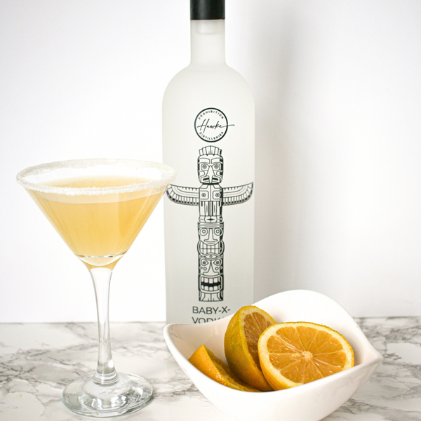 Lemon drop martini with Baby-X vodka for the smoothest vodka cocktails