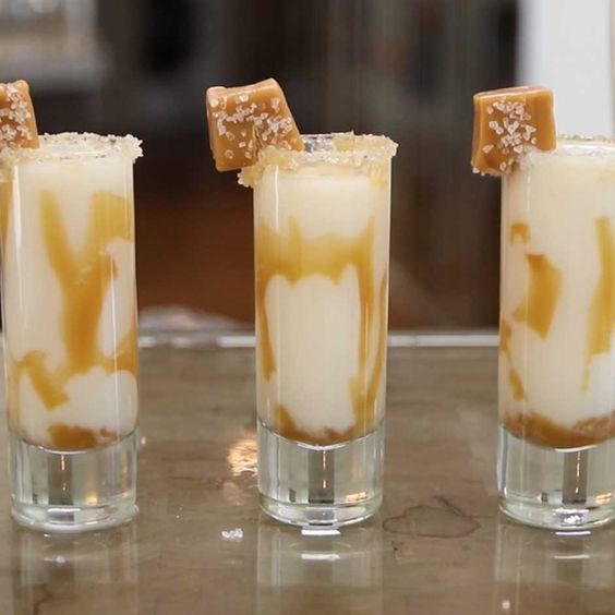 easy delicious salted caramel cream liquor shots