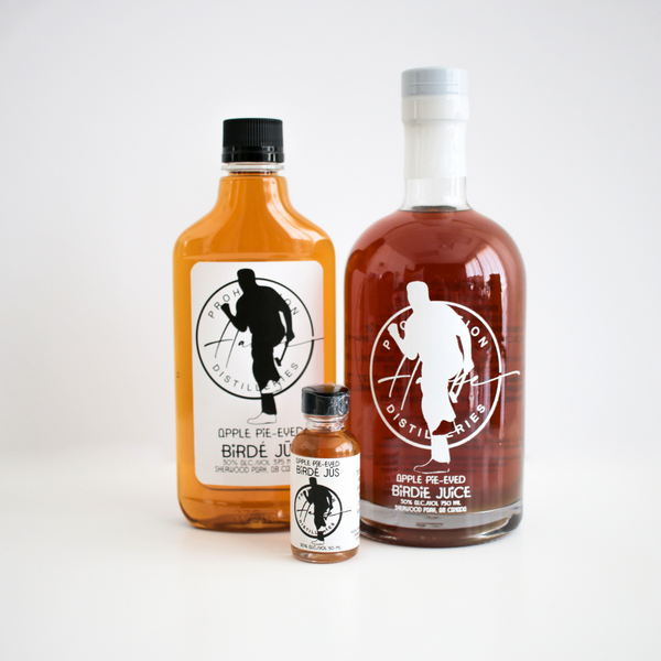 Apple pie-eyed birdie juice apple flavoured vodka comes in 750 mL 375 mL mickies and 50 mL shots